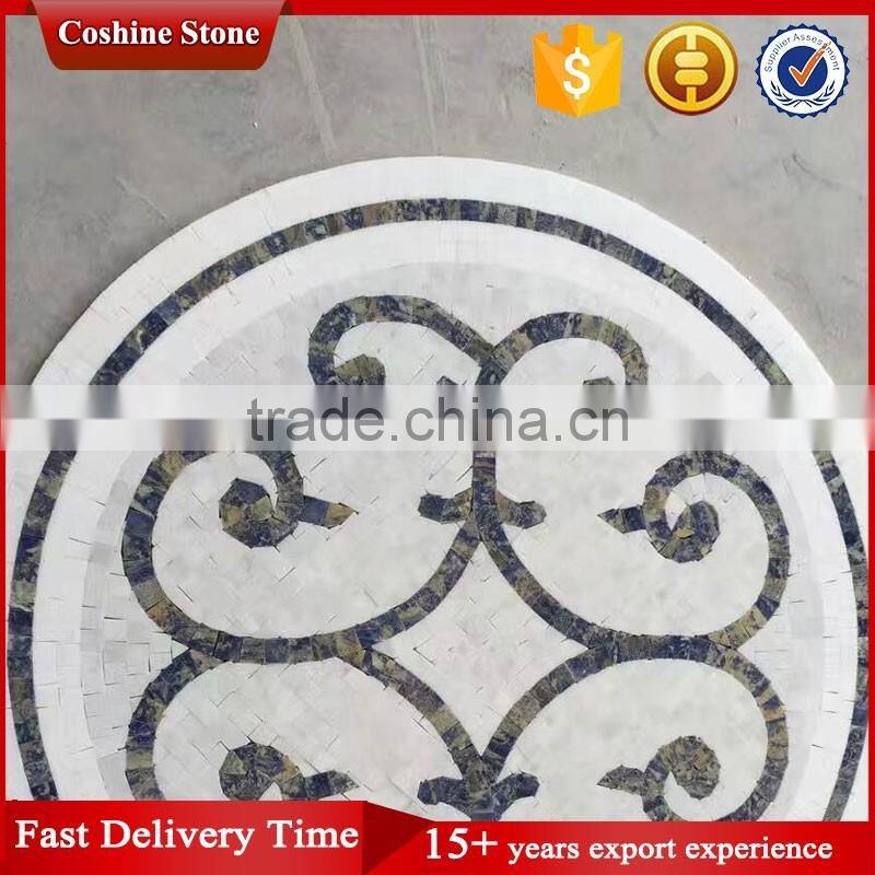 Round shaped natural stone carrara white marble mosaic pattern