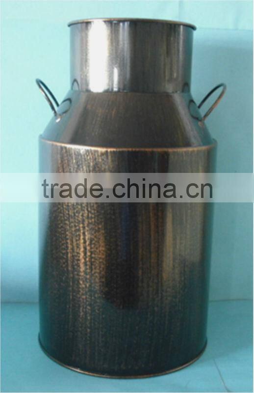 Antique metal milk jug flower pot metal milk jug