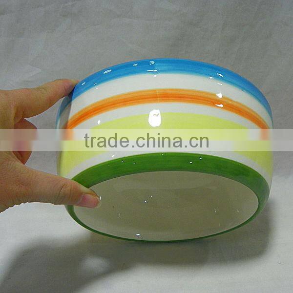 Hand Paints Ceramic Bowls in Round Shape