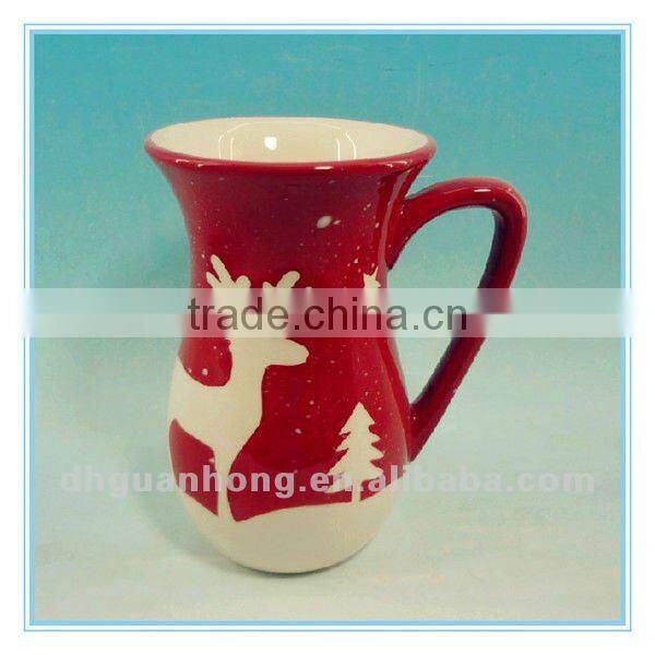 Handpainted dolomite christmas ceramic water jug