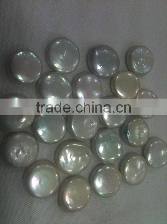 8-9 mm white coin shape freshwater loose pearl beads