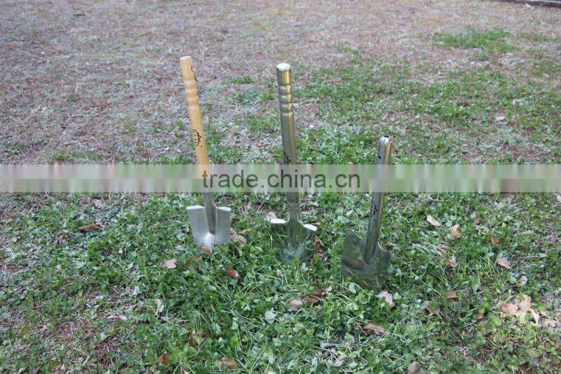 high grade and quality all stainless steel survival camping garden shovel