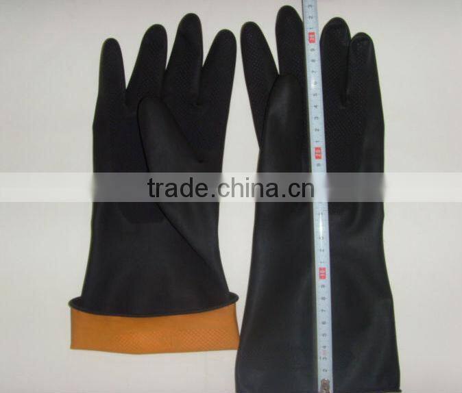 black industrial latex glove