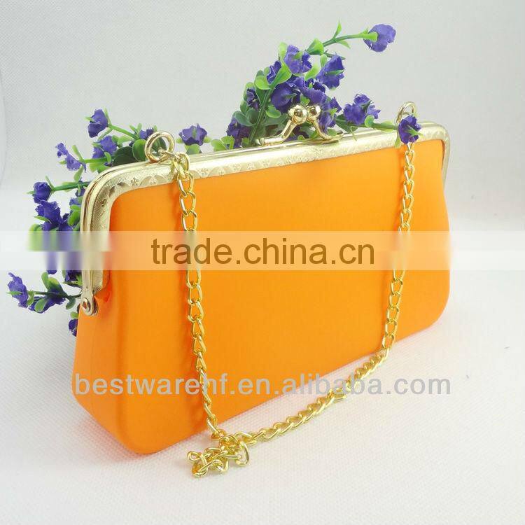 eco-friendly orange Silicone money Bag