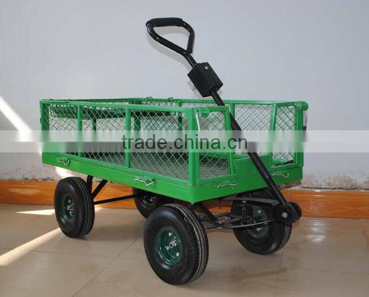 hot sale 350kg four wheel folding mesh garden cart