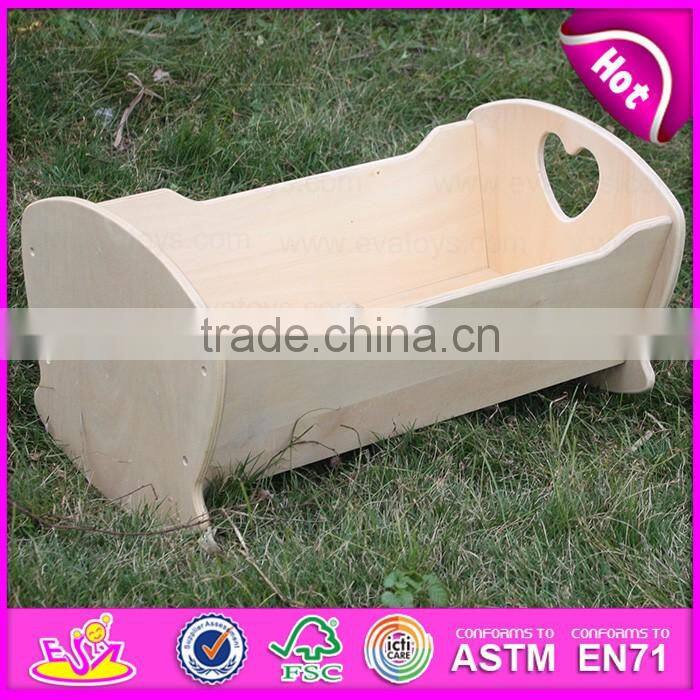 2016 New fashion baby wooden toy doll crib W06B018
