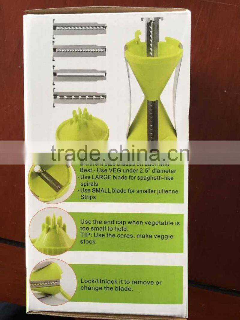 2015 new Spiral Vegetable Slicer/Spiral Cutter/Easy Operation Stainless Steel Vegetable Slicer