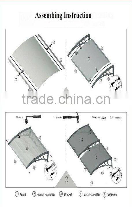 Outdoor Aluminum Awning Kit Porch Front Door Canopy Window