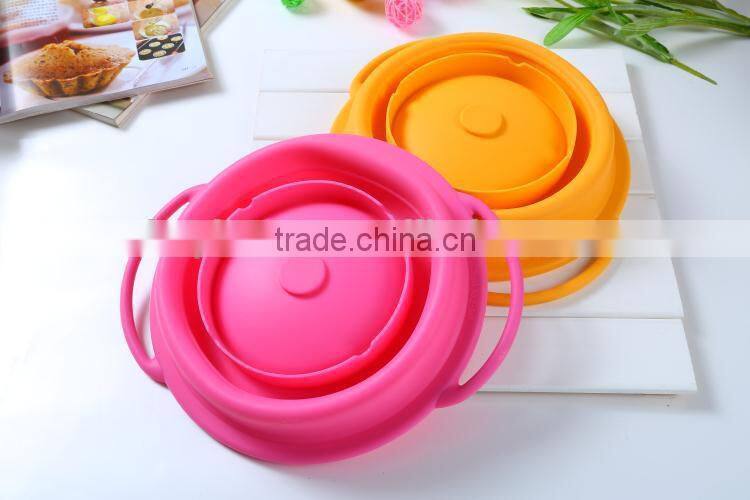 Collapsible silicone bowls hot selling microwave safe silicone bowls for kids