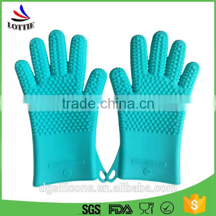 Kitchen Tools and Uses Smoking Grilling Silicone BBQ Gloves Grill Set five finger shape silicone glove