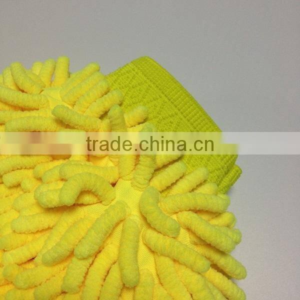 plush soft noodle chenille microfiber glove mitt for car