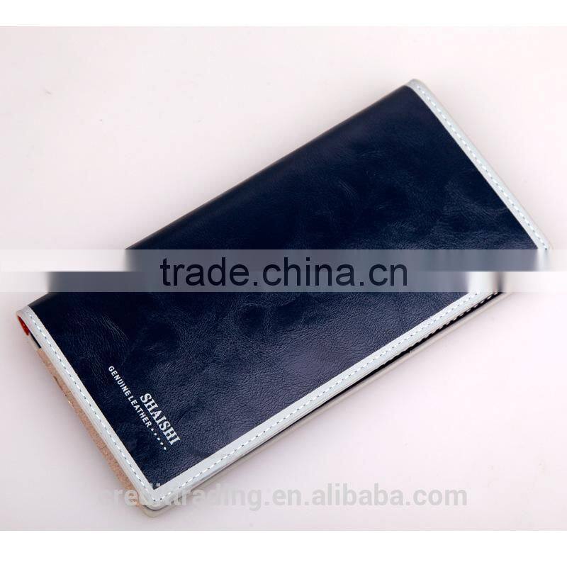 2015 simple designs leather wallet for men