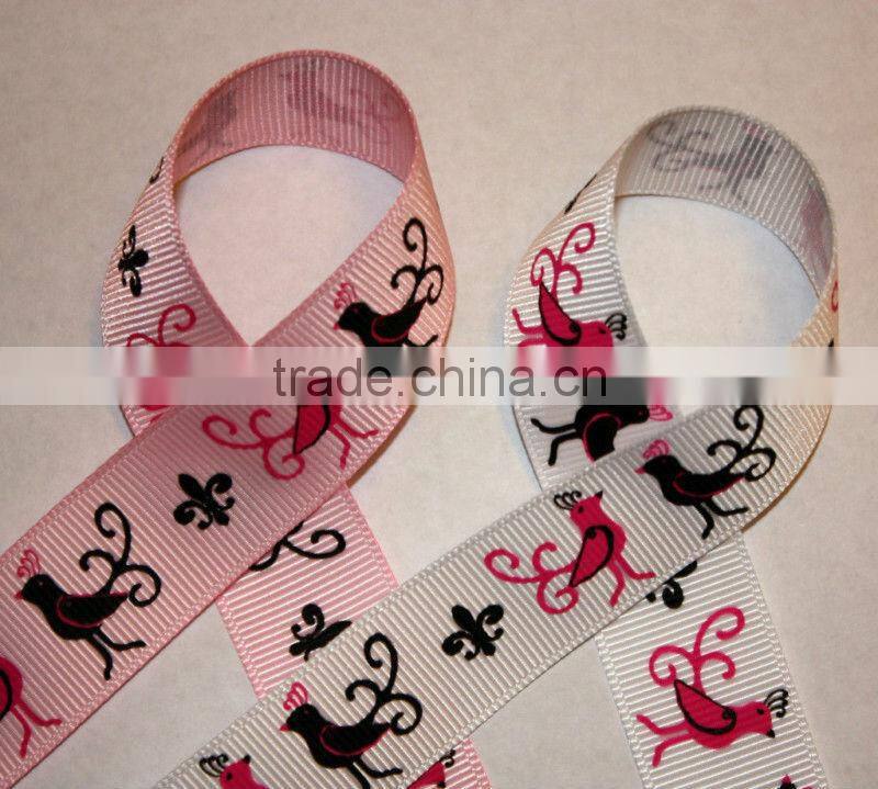 Manufacturer 100% polyester grosgrain ribbon printed ribbon satin ribbon