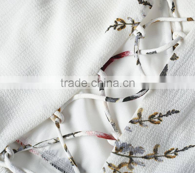 Fashion deep v collar bandage sexy sleeveless lace silk plant short casual party summer women dress