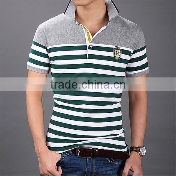 2016 top sale t-shirt transfers sports wholesale striped t-shirt for men