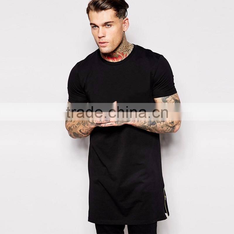 Men's longline t shirt printing custom wholesale china blank t shirt