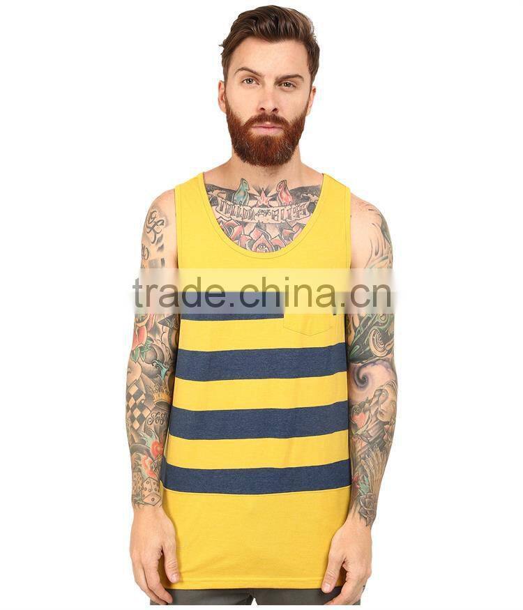 Cheap yellow and black striped one size fit all tank top