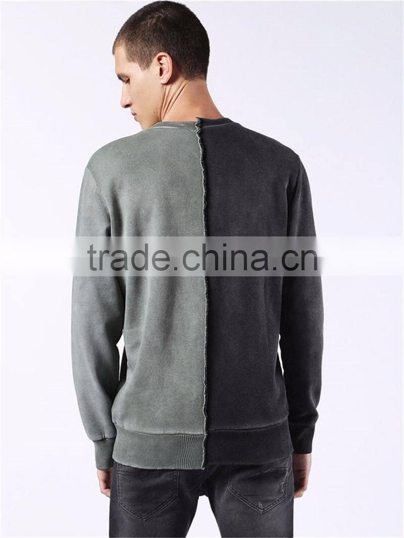 2017 MGOO Hot Sale Color Patchwork Sweatshirt Customized Long Sleeve Fashion Street Style Men Sweatshirt