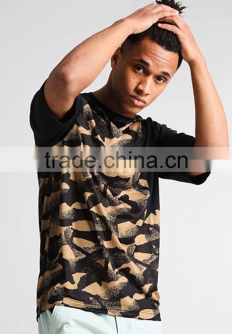 MGOO Hot Sale Mens Digital Printing T Shirt Raglan Sleeve Sport Wear Dry Fit T-shirts