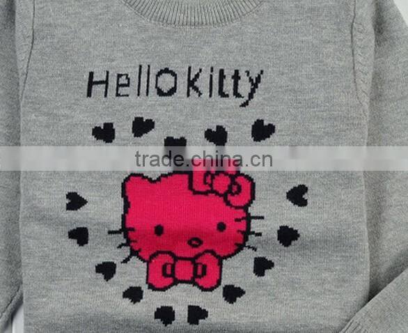 latest style china factory crewneck hello kitty cute baby sweater