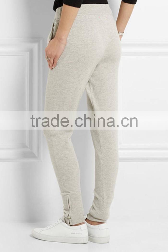 Wholesale custom cut and sew cashmere track pants for women