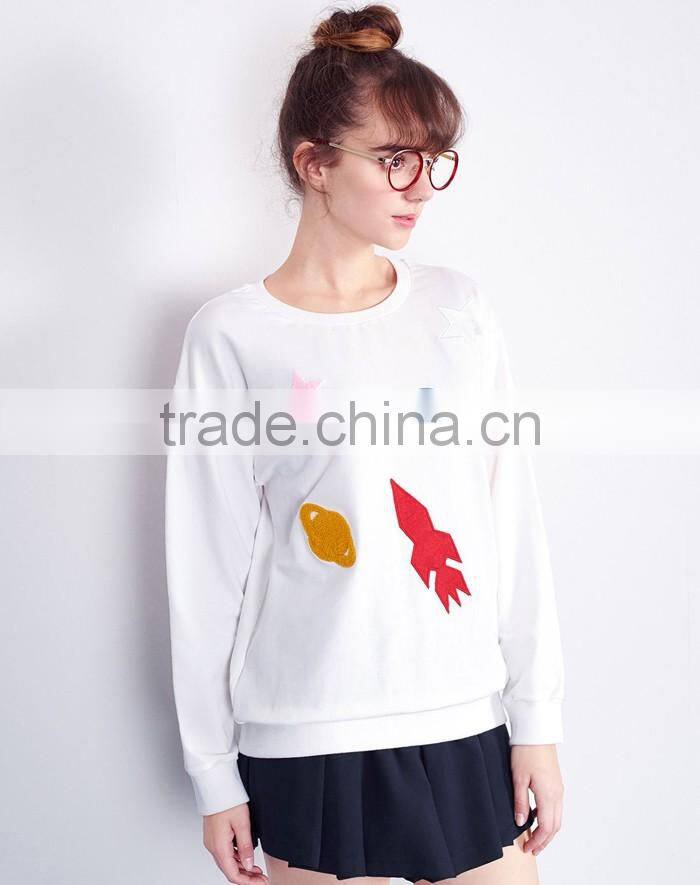Wholesale white comfort women sweatshirt