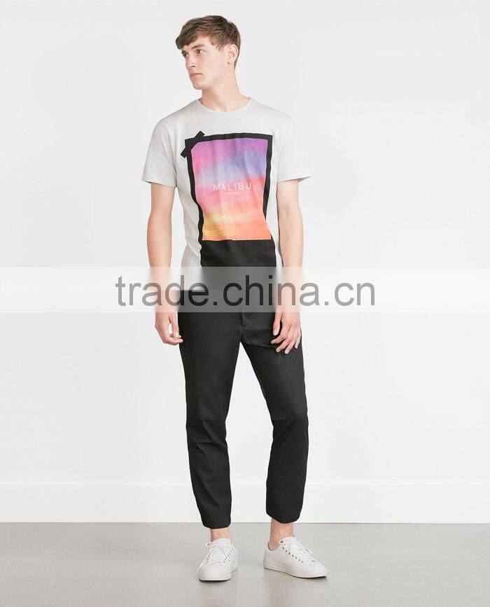 100 percent cotton men t shirt manufacturing printed with colorful patterns