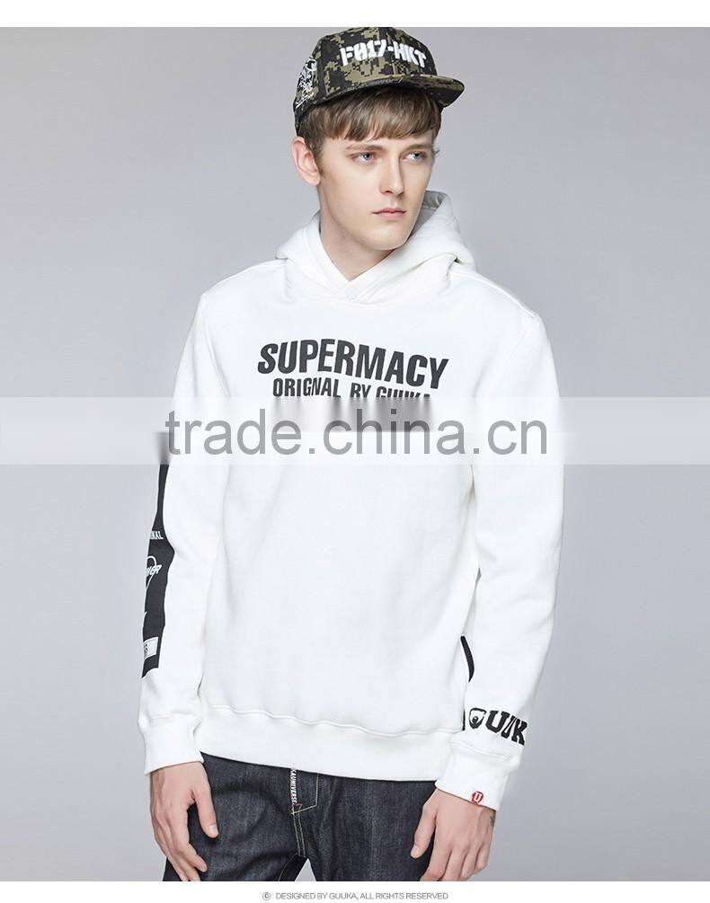 Wholesale Autumn Street Fashion Cotton Mens Gym Hoodie Black Hip Hop Hoodies