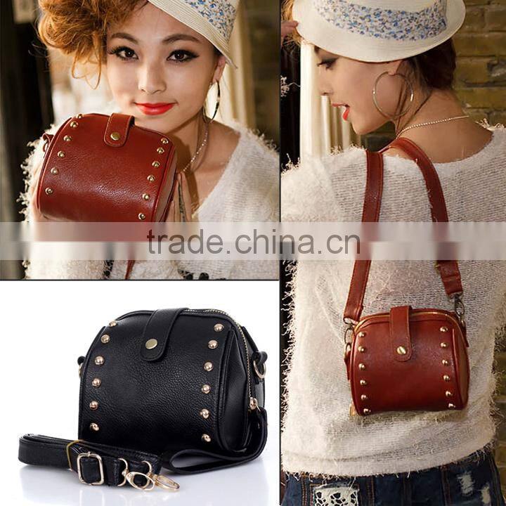 Artificial Leather Rivet Bag Mobile Phone Camera Bag Ladies Messenger Bag SV000197#