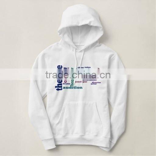 new style design custom print solid color long sleeve hoodie men