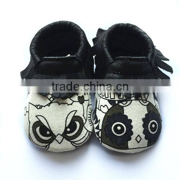 canvas moccasins leather baby shoes