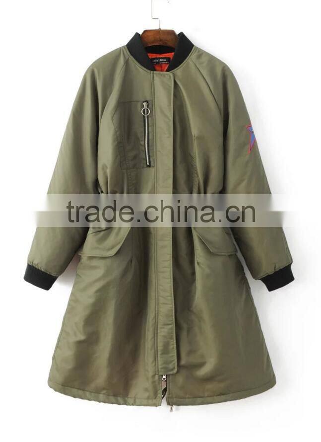 Runwaylover EY1053C army green women padded winter parka jacket parka coat