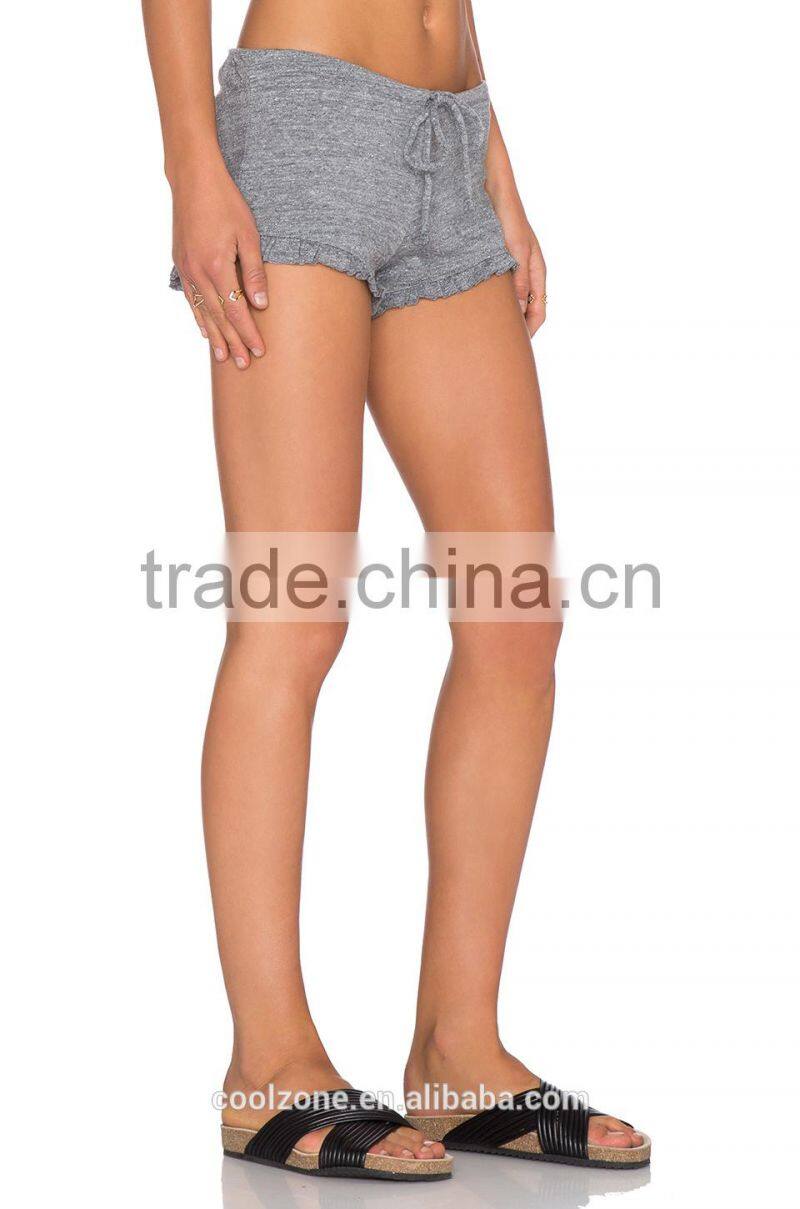 Latest ruffle shorts pants women wholesale fashion running shorts/pants