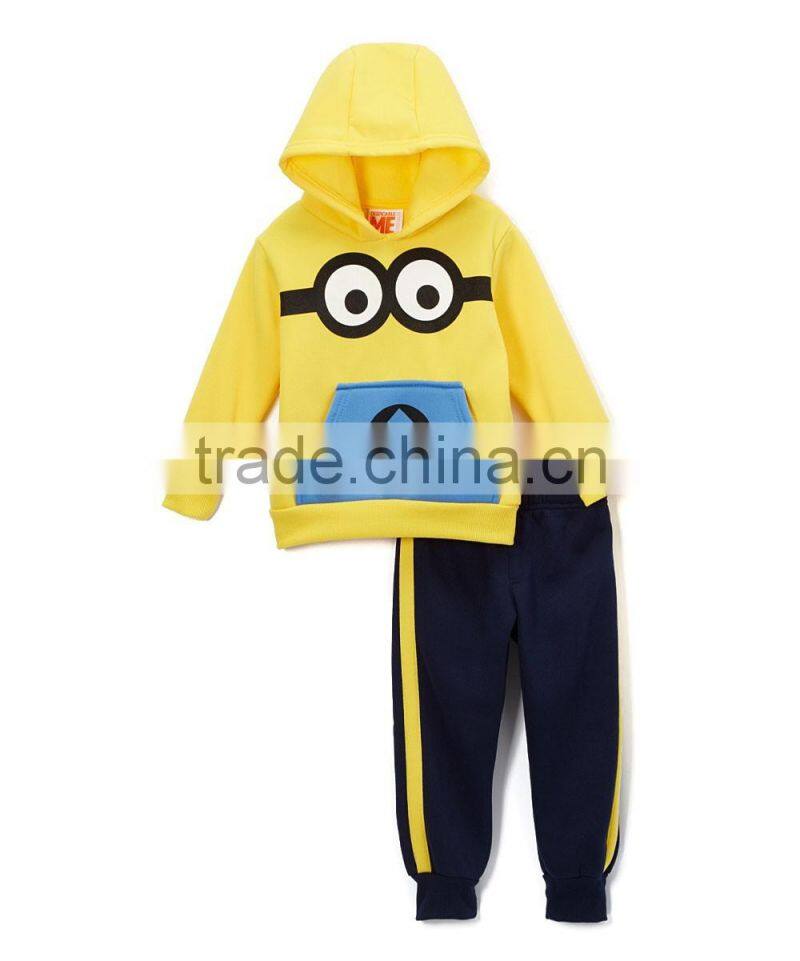 2017 baby wholesale children's toddler boy clothing hoodies + pants custom kids clothes set