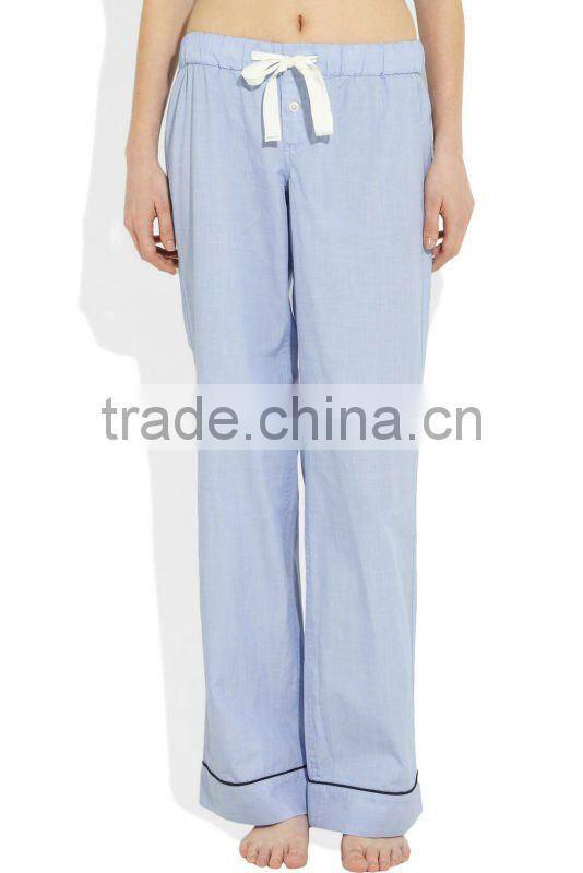 piped cotton pajama set
