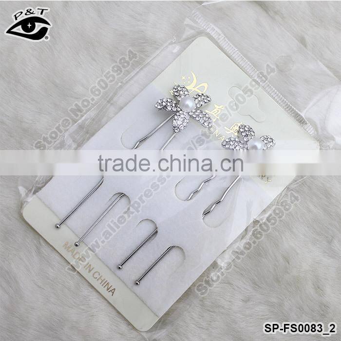 Rhinestone Flower Design Hairpins Decorative rhinestone Pins Hair Pins bridal wedding hair style