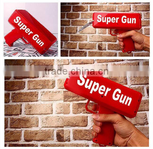 Hot sale party toys plastic cash cannon money gun the supreme money spray gun