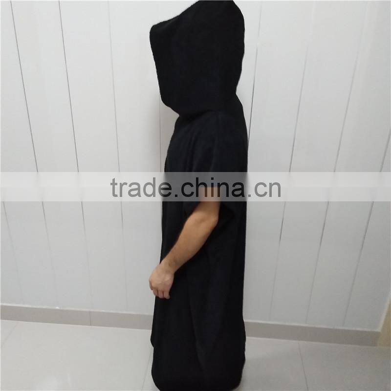 Custom Design Plain Dyed Cotton Terry Hooded Bath Towel Surf Poncho