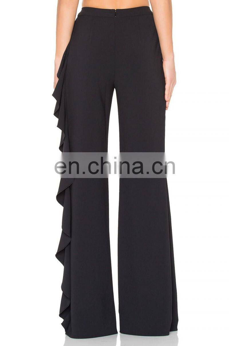 China supplier slimming side ruffle pants for women