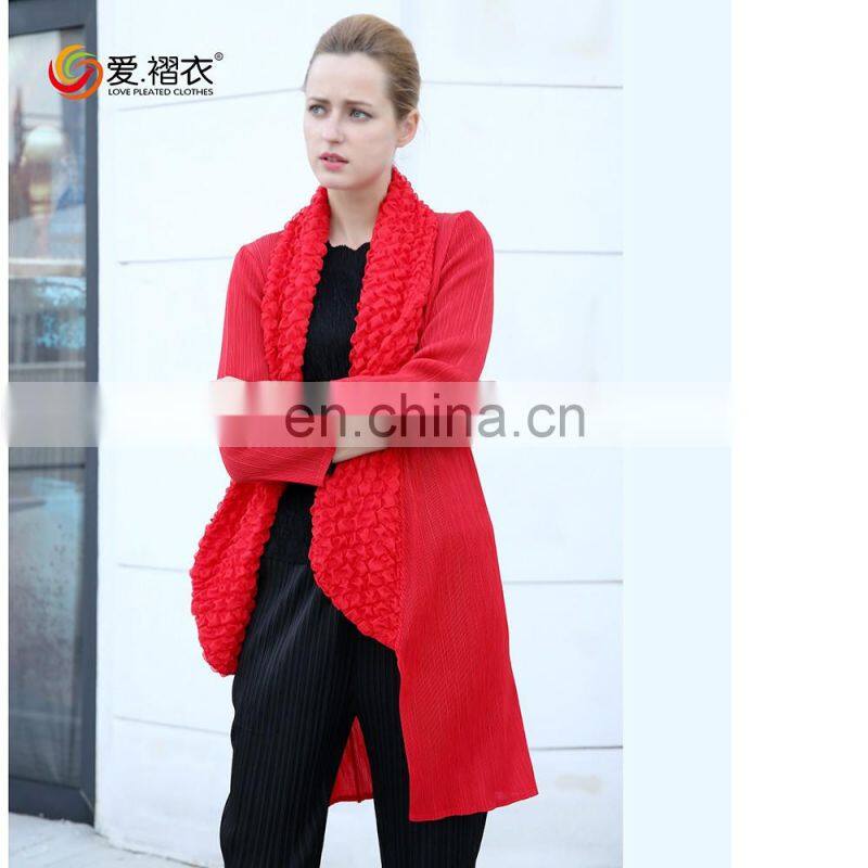 New European style coats autumn long overcoat ladies without clothes with buttons