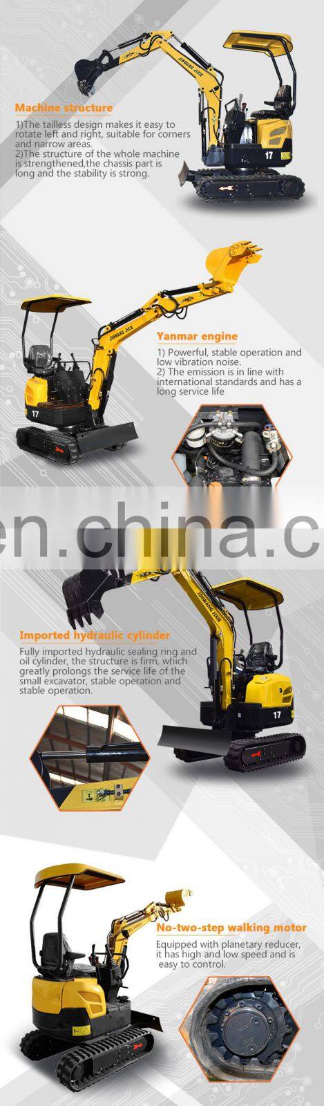 CE approved 1.5 ton 1.7 ton EPA mini excavator electric with imported engine