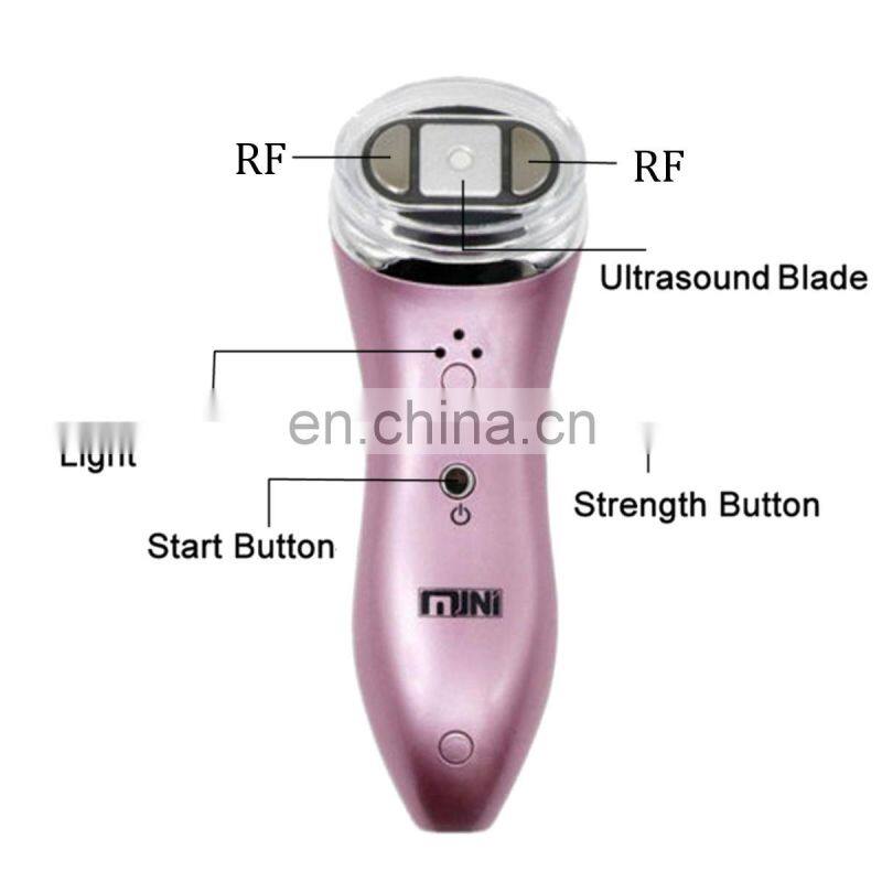 Mini HIFU Facial Machine RF Face Lifting LED Skin Rejuvenation Ultrasonic Device Effects Facial Skin Care Machine