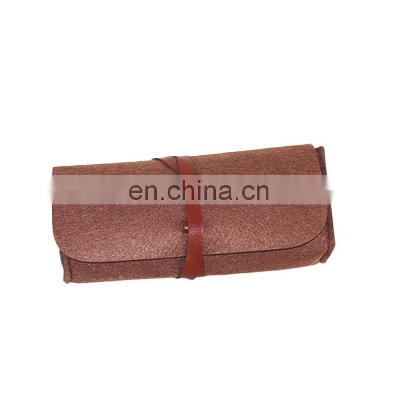 China supplier custom felt glasses box with leather