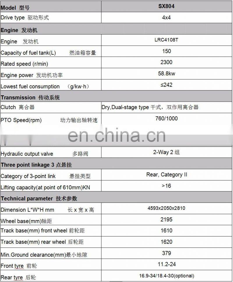 80hp 4WD tractor cheap farm tractor with cab for sales