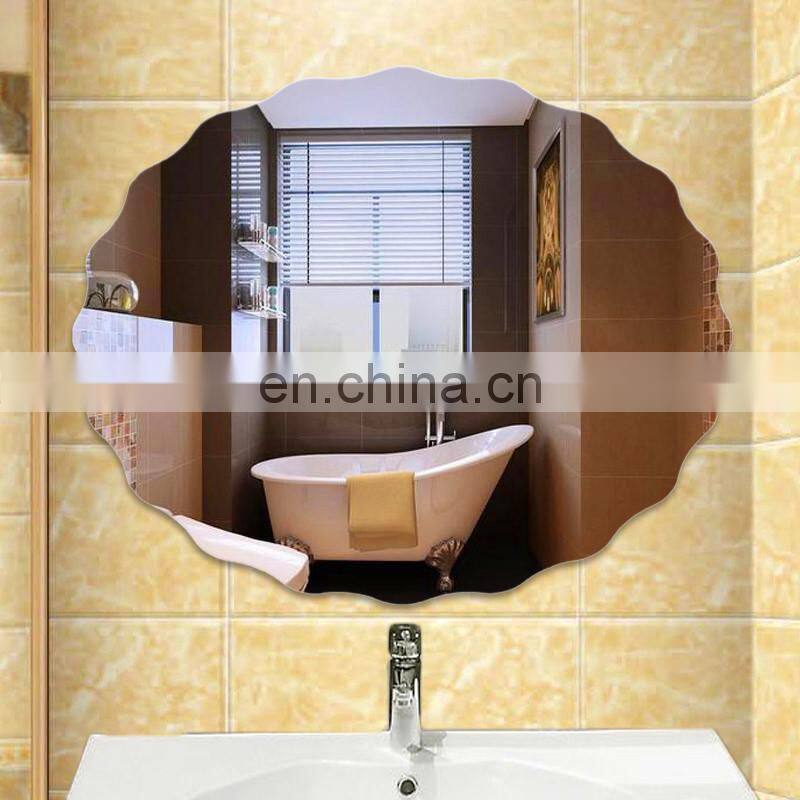 5mm bathroom retractable mirror glass with shelf