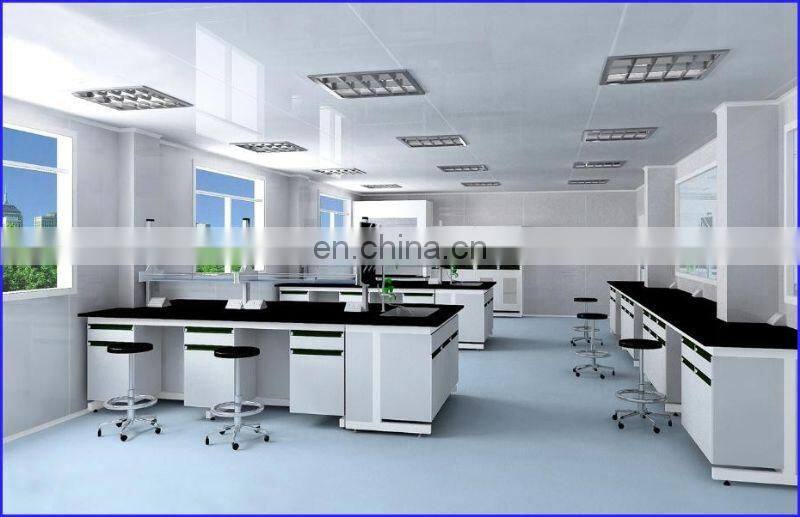 All Steel School science Laboratory Wall Bench With Hanging Cupboard