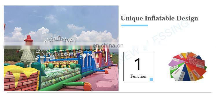 Outdoor boot camp inflatable obstacle course, cheap Kids inflatable Bouncer Obstacle Course