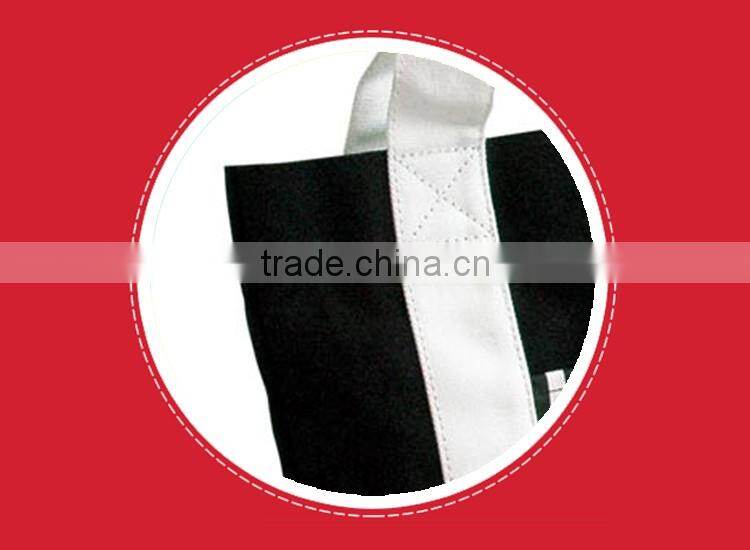 2016 fashion custom tote bag hot sale non woven black tote bag cotton for sale