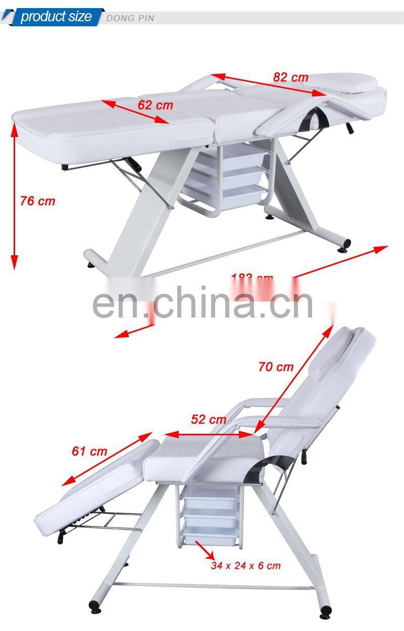 backrest adjustable portable massage chair facial bed massage table with drawers