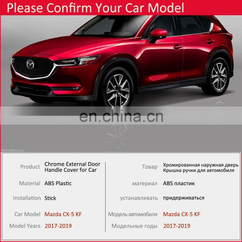 for Mazda CX-5 CX5 2017 2018 2019 Luxurious Chrome Door Handle Cover Trim Catch Cap Bowl Car Stickers Accessories Garnish ABS